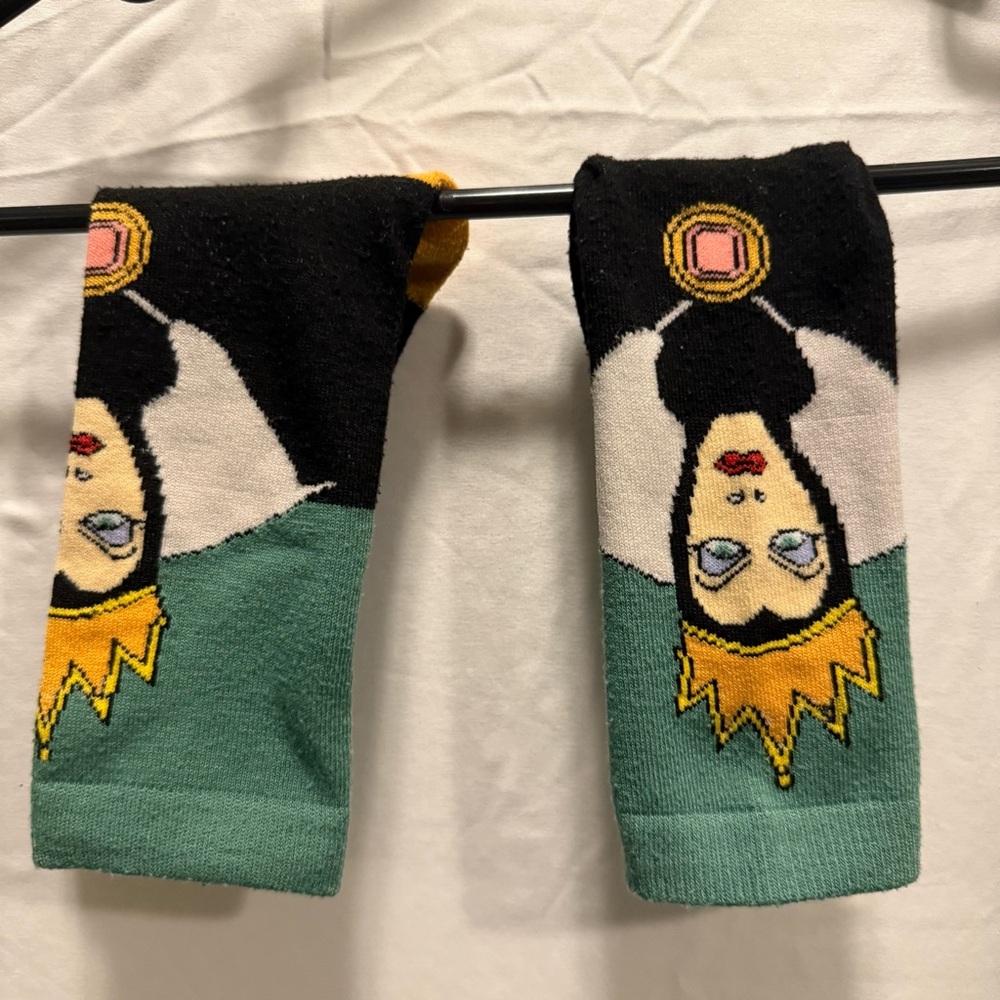 Character Design Men's Socks - Black and Green